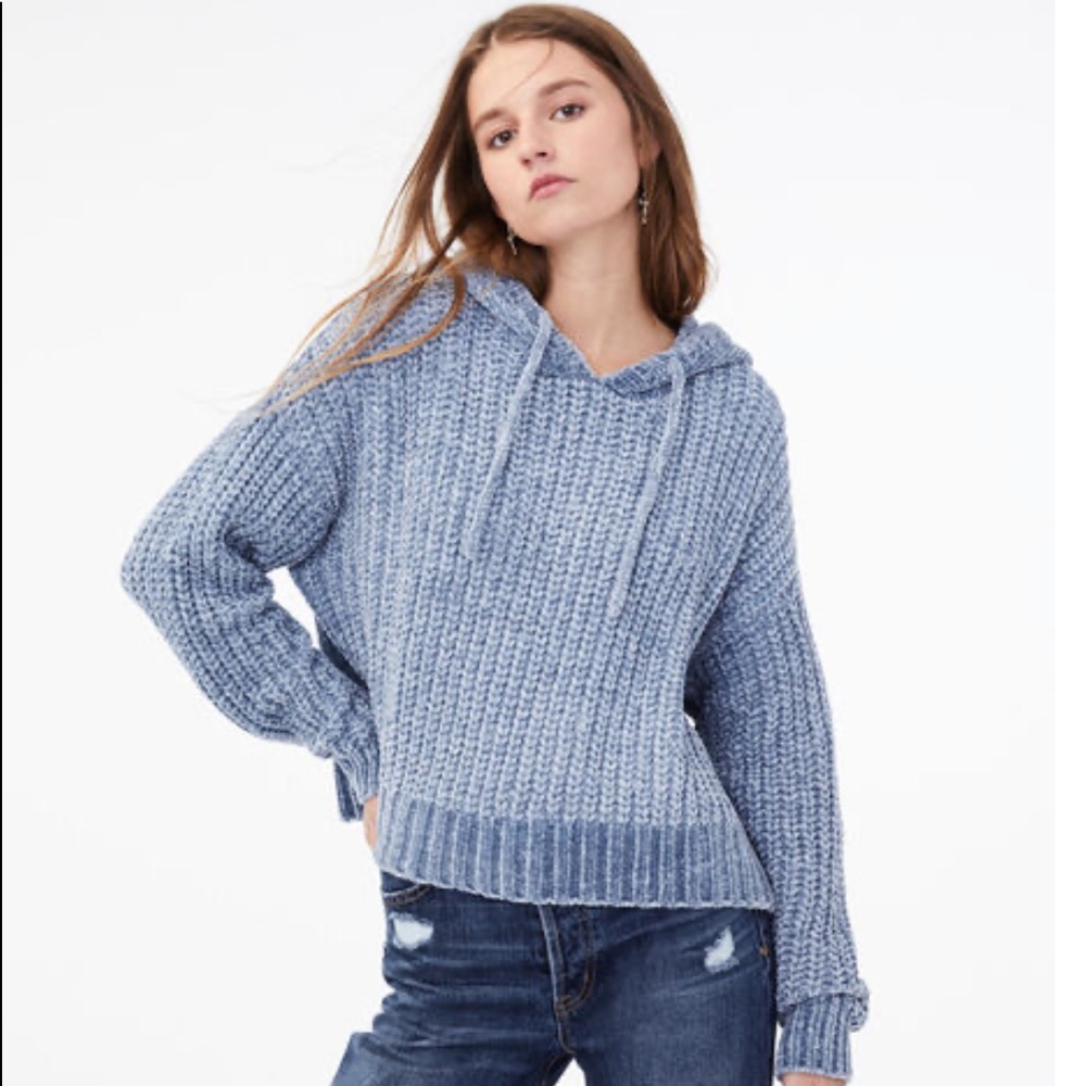 Aeropostale chenille hooded cropped sweater- NWOT